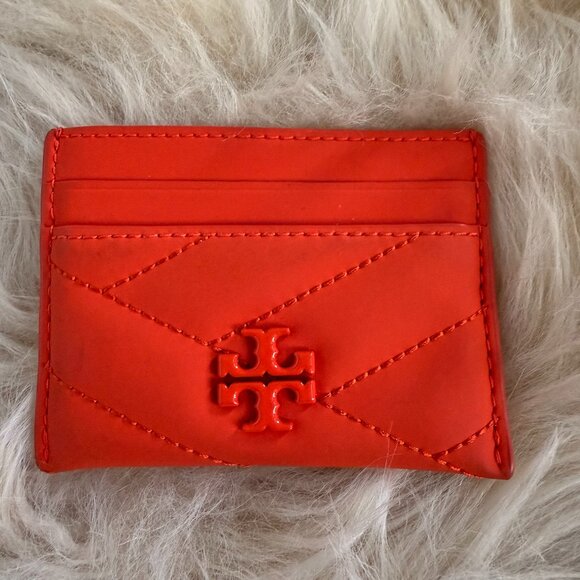 Tory Burch Kira Card Case - Orange Quilted Leather - Picture 1 of 5
